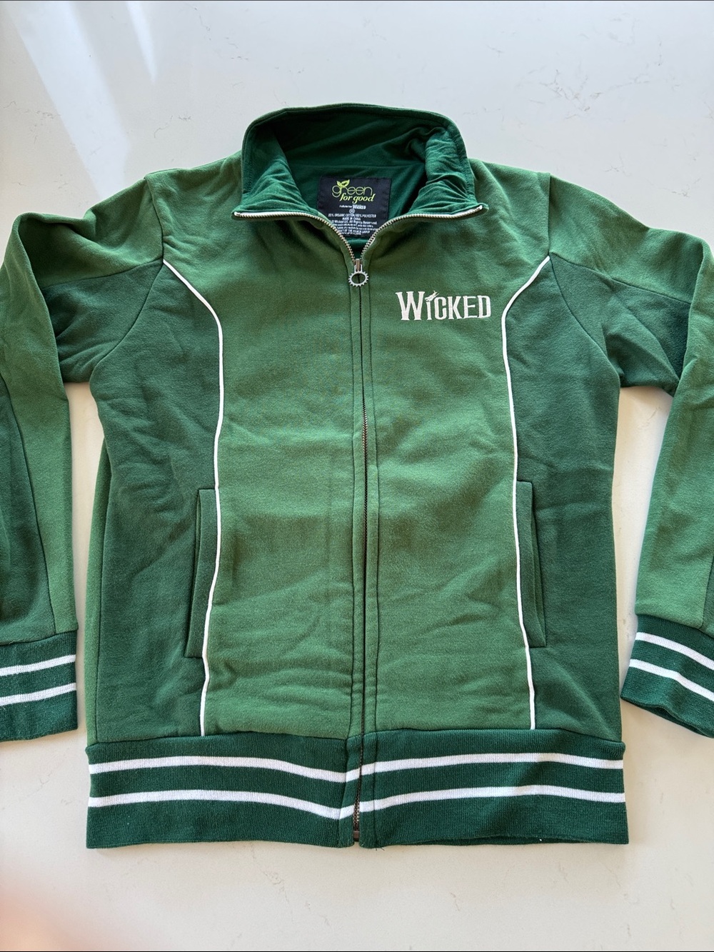 Wicked Green Zip-Up Track Jacket Official Collection from Wicked Size: XS New